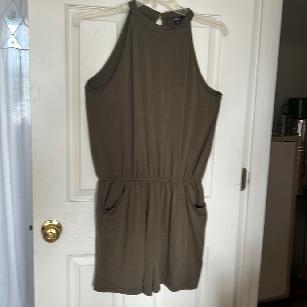 Yibock Women's XL Sleeveless Olive Green Short Jumpsuit Romper